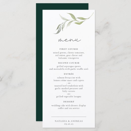Wild Forest Wedding Menu (Voorkant / Achterkant)