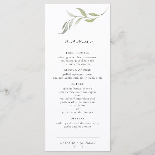 Wild Forest Wedding Menu (Voorkant)