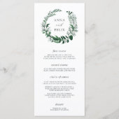 Wild Forest Wedding Menu Kaart (Voorkant)
