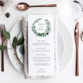 Wild Forest Wedding Menu Kaart