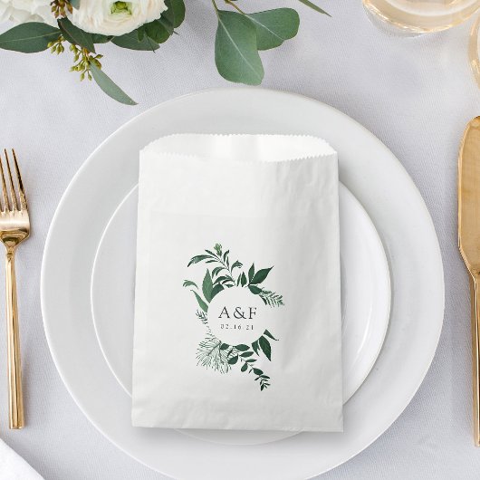 Wild Forest Wedding Monogram Bedankzakje