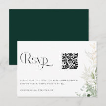 Wild Forest Wedding QR Code RSVP Card