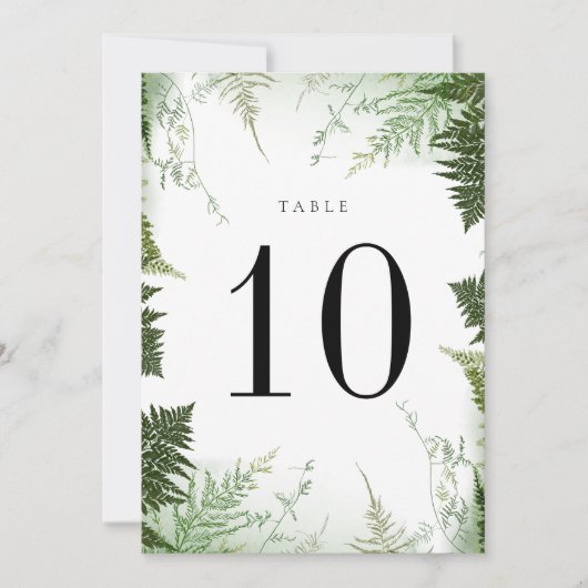 Wild Forest Wedding Table Number Kaart (Voorkant)