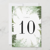Wild Forest Wedding Table Number Kaart (Achterkant)