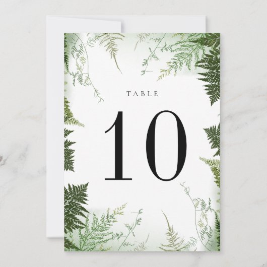 Wild Forest Wedding Table Number Kaart (Achterkant)