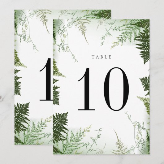 Wild Forest Wedding Table Number Kaart