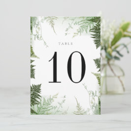 Wild Forest Wedding Table Number Kaart