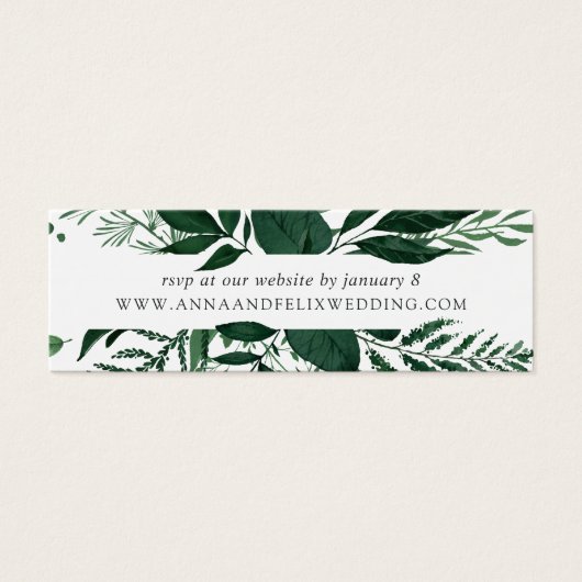 Wild Forest Wedding Website RSVP-kaarten | Mini Mini Visitekaartjes (Voorkant)