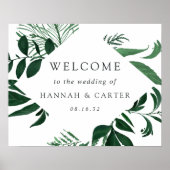 Wild Forest | Welkom groene botanische bruiloft Poster (Voorkant)