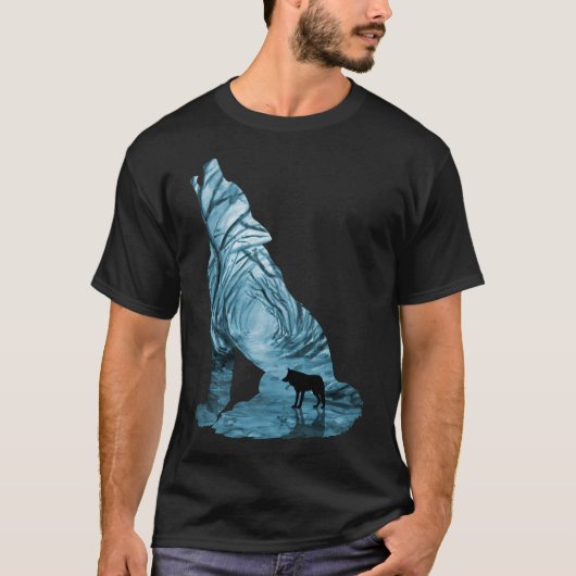 Wild Forest Wolf - Turquoise T-shirt (Voorkant)