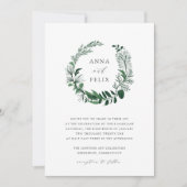 Wild Forest Wreath Wedding Invitation Kaart (Voorkant)