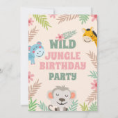 Wild Four Safari Pastel Viering Kaart (Achterkant)