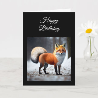 Wild Fox Personaliseer Verjaardag Gevouwen Wenskaa Kaart
