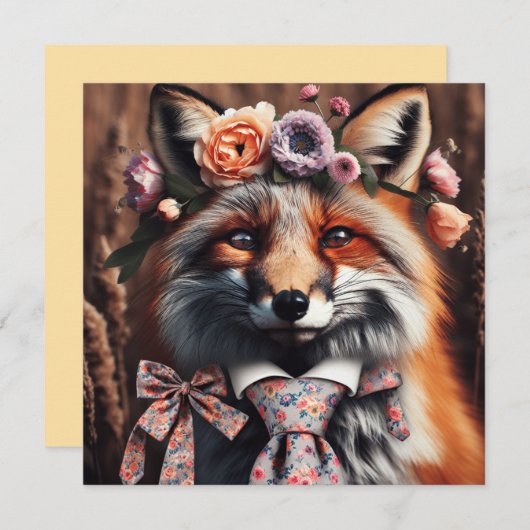 Wild fox wearing a tie cute  (Voorkant / Achterkant)