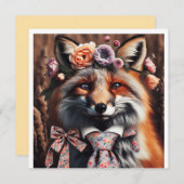 Wild fox wearing a tie cute  kaart (Voorkant / Achterkant)