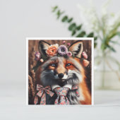 Wild fox wearing a tie cute  kaart (Staand voorkant)