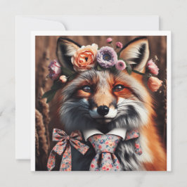 Wild fox wearing a tie cute  kaart