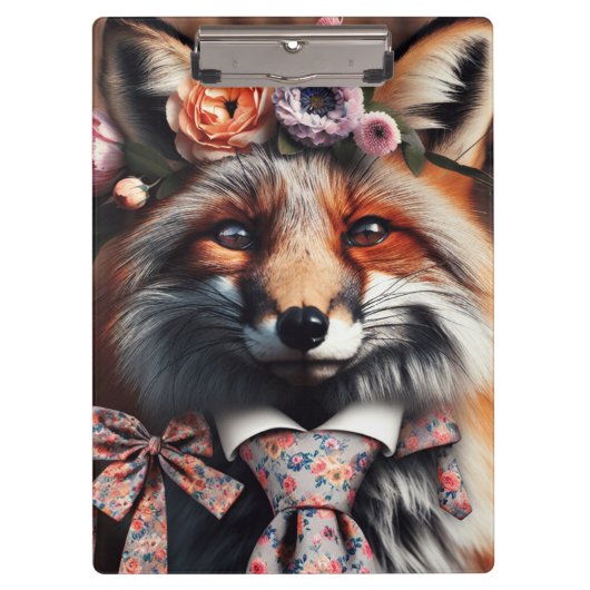 Wild fox wearing a tie cute klembord (Voorkant)