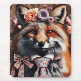 Wild fox wearing a tie cute  muismat