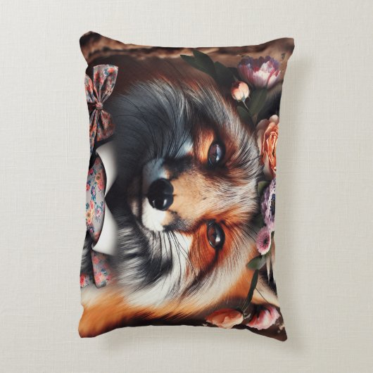 Wild fox wearing a tie cute pillow accent kussen (Achterkant (Verticaal))