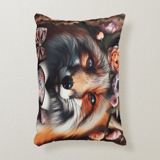 Wild fox wearing a tie cute pillow accent kussen (Voorkant(Verticaal))