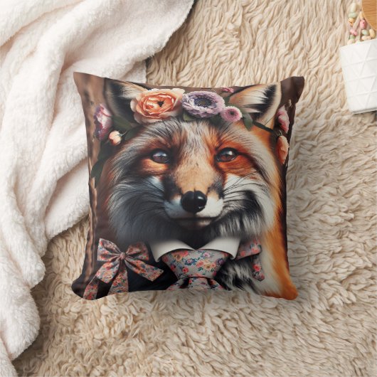 Wild fox wearing a tie cute pillow kussen (Deken)