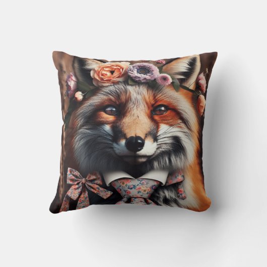 Wild fox wearing a tie cute pillow kussen (Achterkant)