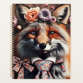 Wild fox wearing a tie cute  planner