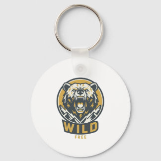 WILD & FREE Bear Emblem Keychain 