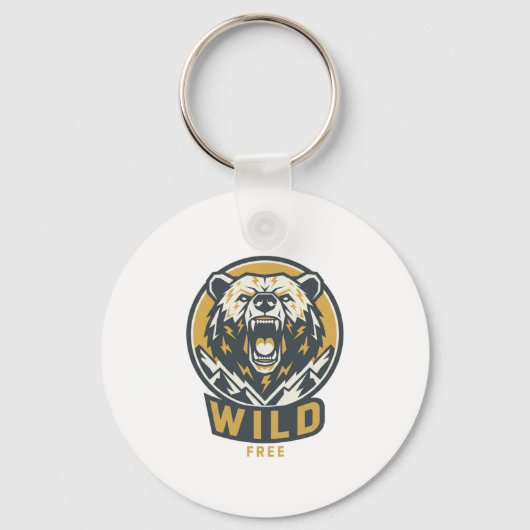 WILD & FREE Bear Emblem Keychain (Voorkant)