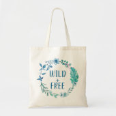 Wild + Free Blue Boho Waterverf Floral Wreate Tote Bag (Voorkant)
