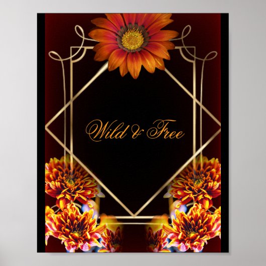 Wild & Free Boho Bloem Poster (Voorkant)