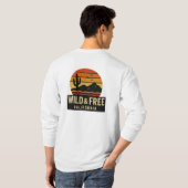 🌅 Wild & Free California – Retro Sunset Desert Ad T-shirt (Achterkant volledig)
