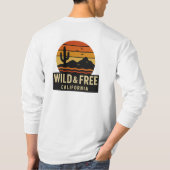 🌅 Wild & Free California – Retro Sunset Desert Ad T-shirt (Achterkant)