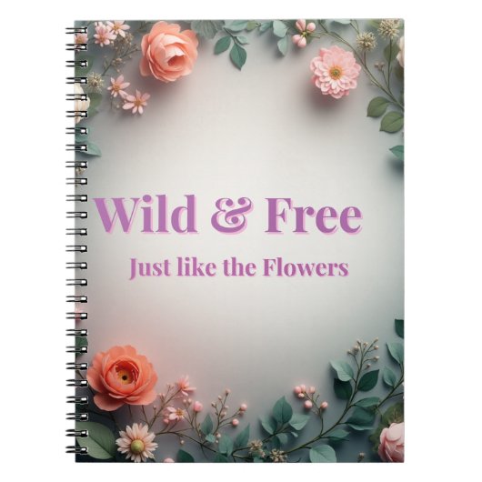  Wild & Free Floral Line Art | Boho Minimal Design Notitieboek (Voorkant)