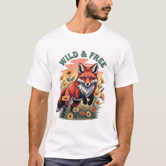 Wild & Free Fox T-shirt –  Natuur Wildlife (Voorkant)