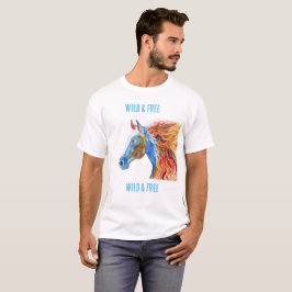 Wild & Free kleurrijk paard witte T-Shirt