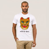 Wild & Free Laughing Jaguar Waterverf T-Shirt (Voorkant volledig)