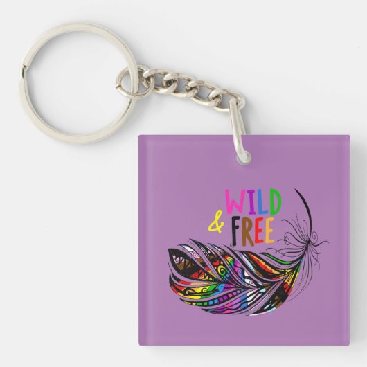 Wild & Free - LGBTQ+ Pride Diversiteit Regenboog Sleutelhanger (voorkant)