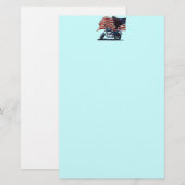 Wild & Free - Patriottic Eagle, Motorbike & US Fla Briefpapier (Voorkant / Achterkant)