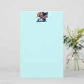 Wild & Free - Patriottic Eagle, Motorbike & US Fla Briefpapier (Staand voorkant)