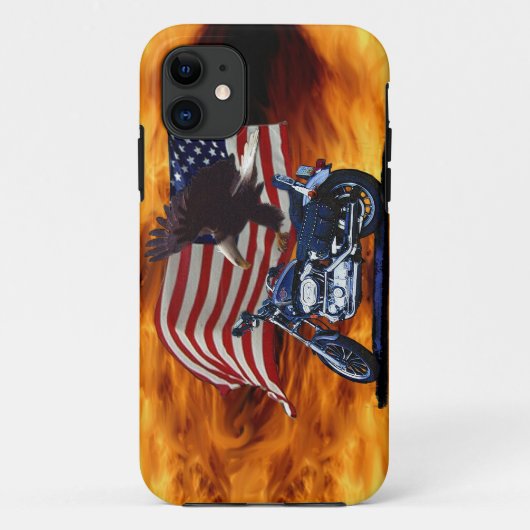 Wild & Free - Patriottic Eagle, Motorbike & US Fla Case-Mate iPhone Case (Achterkant)