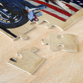 Wild & Free - Patriottic Eagle, Motorbike & US Fla Legpuzzel (Zijkant)