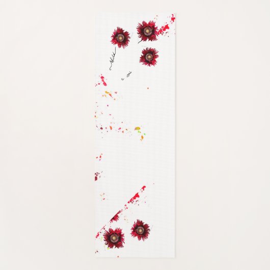Wild Free Spirited rode papaver en verfspatten Yogamat (Voorkant)