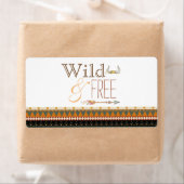 Wild Free Tribal Baby shower Waterflesetiketten Etiket (Insitu)