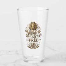 Wild & Free Vintage Paard Western Retro Glazen Tum
