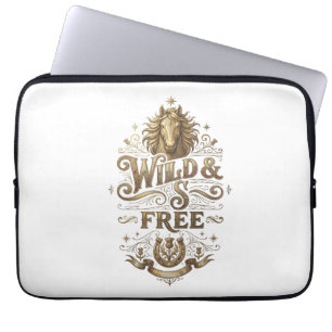 Wild & Free Vintage Paard Western Retro Laptop Hoe Sleeve