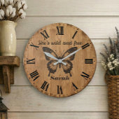 Wild & Free Wall Clock | Custom Name Gift Grote Klok