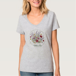Wild & Free Wildflower Botanisch V-hals T-shirt