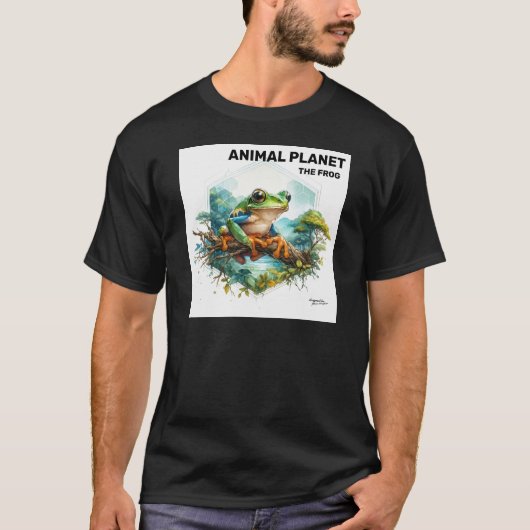 Wild Frog in Natuur Gedrukt - Animal Art T-shirt (Voorkant)